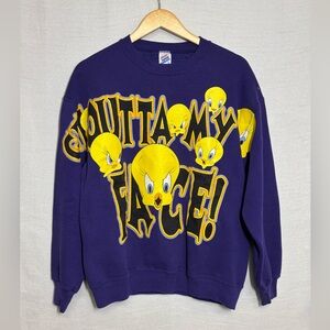 Looney Tunes | VGUC Vintage Sweatshirt Tweety Bird Get Outta My Face, Large